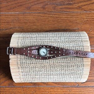 Fossil Brown Leather Studded Watch